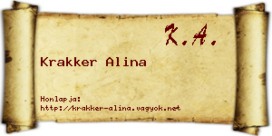 Krakker Alina névjegykártya